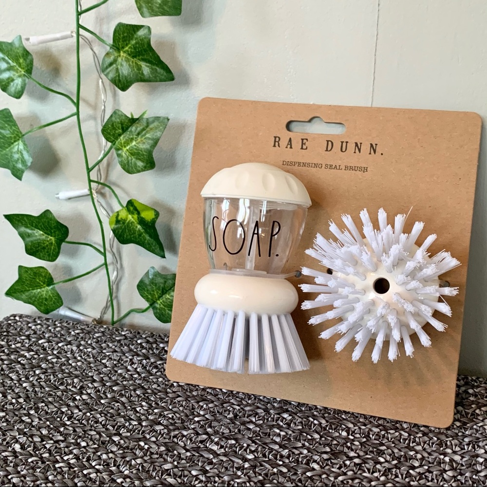 NWT Rae Dunn SOAP White Dispensing Seal Brush